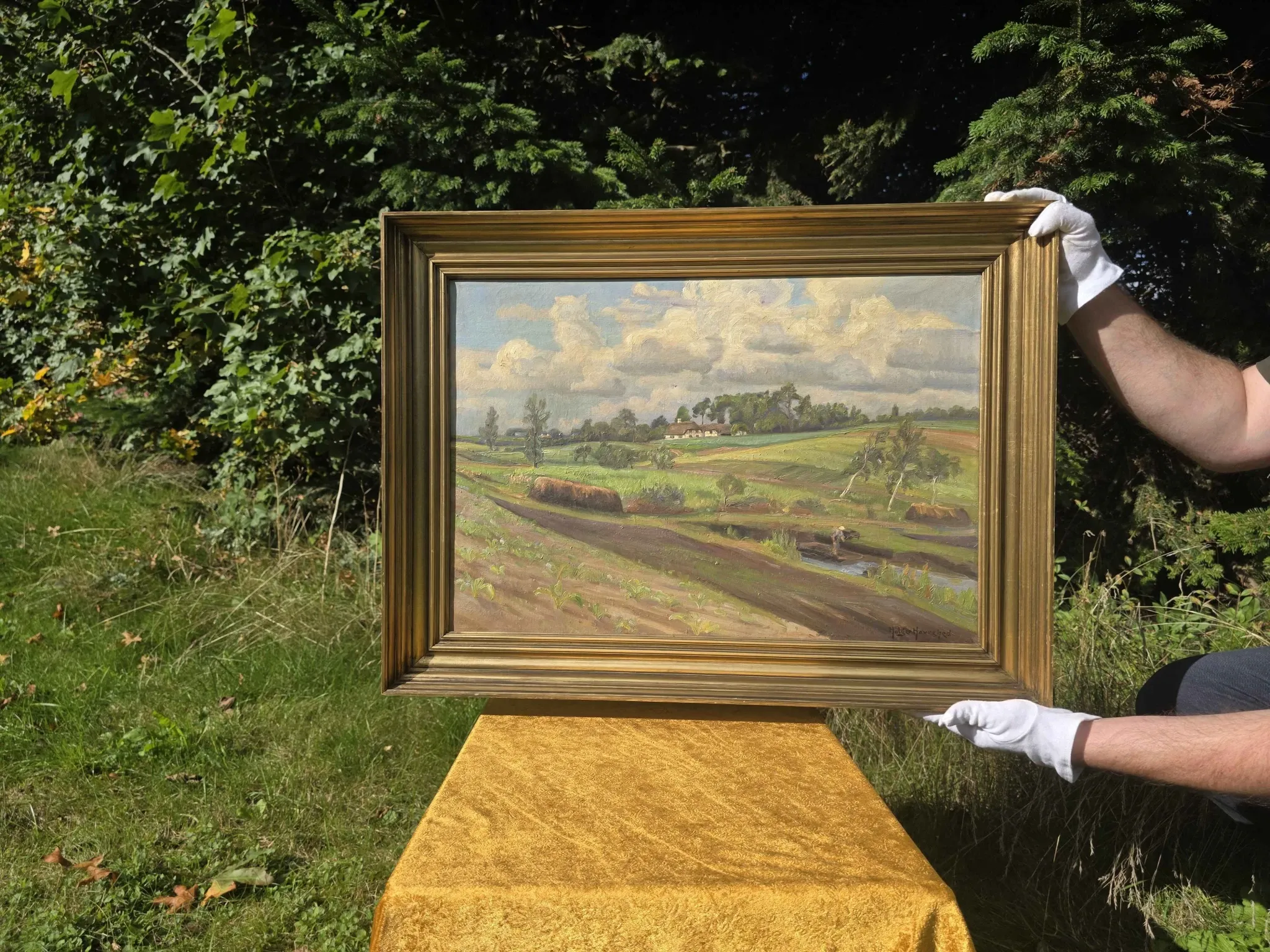 Vintage Impressionist Landscape Oil Painting by Holger Havrehed