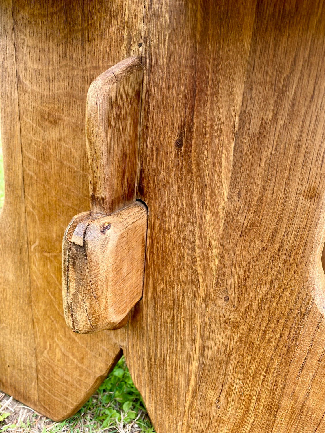 Pair of handcrafted solid elm benches