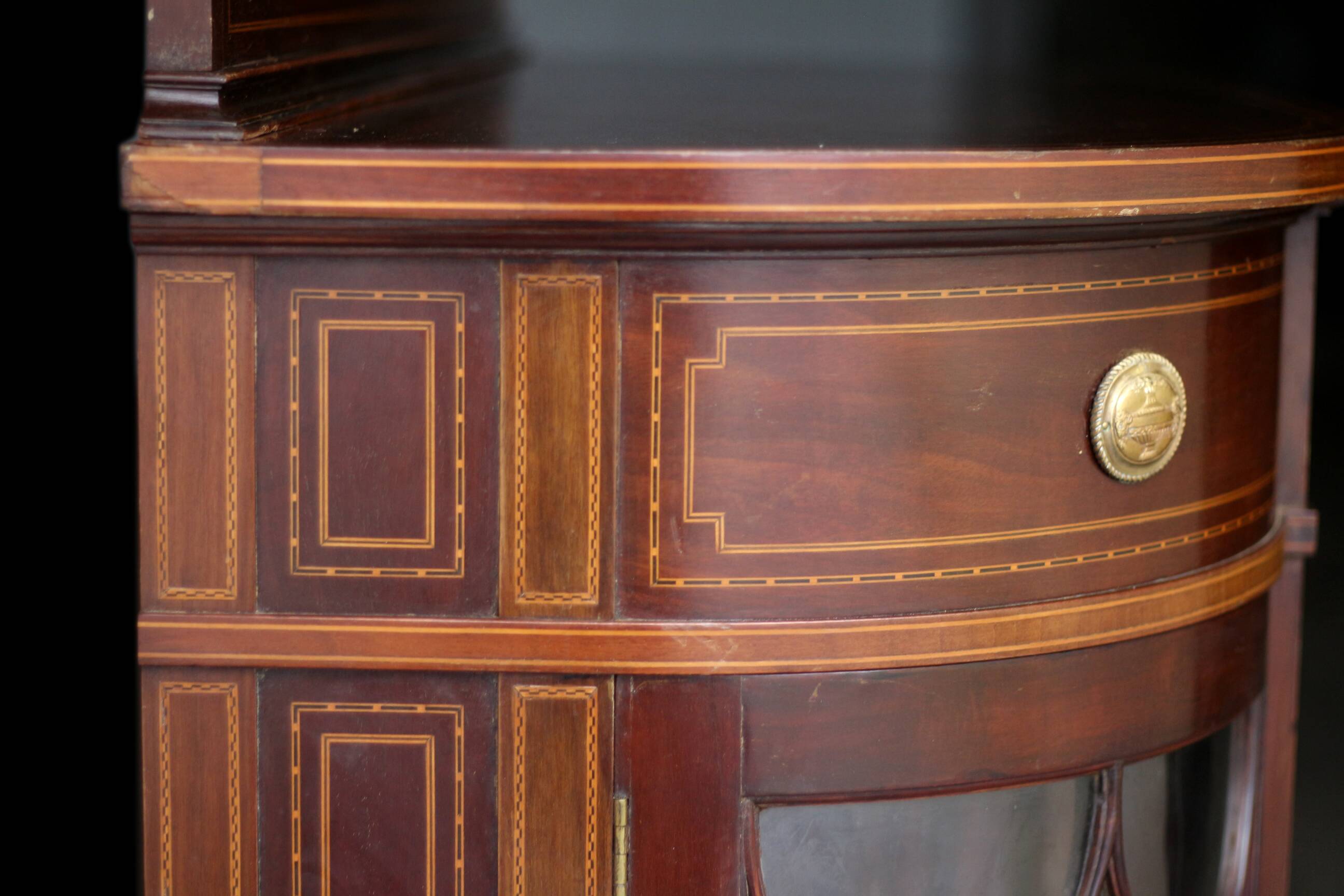Elegant console by waring & gillow ltd, in mahogany veneer.