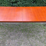 Vintage teak and chrome metal dining table