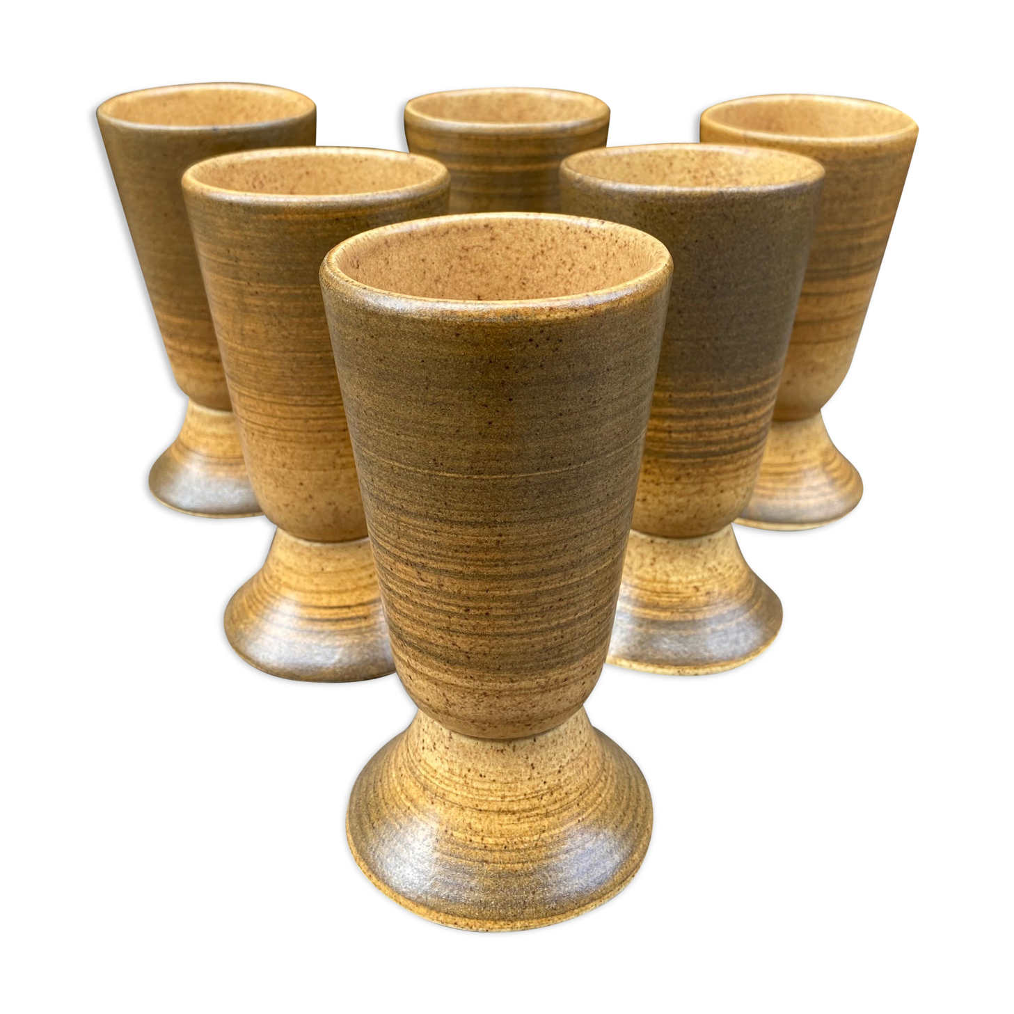 Set of 6 XL sandstone mazagrans