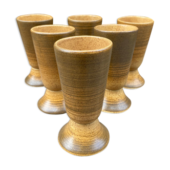 Set of 6 XL sandstone mazagrans