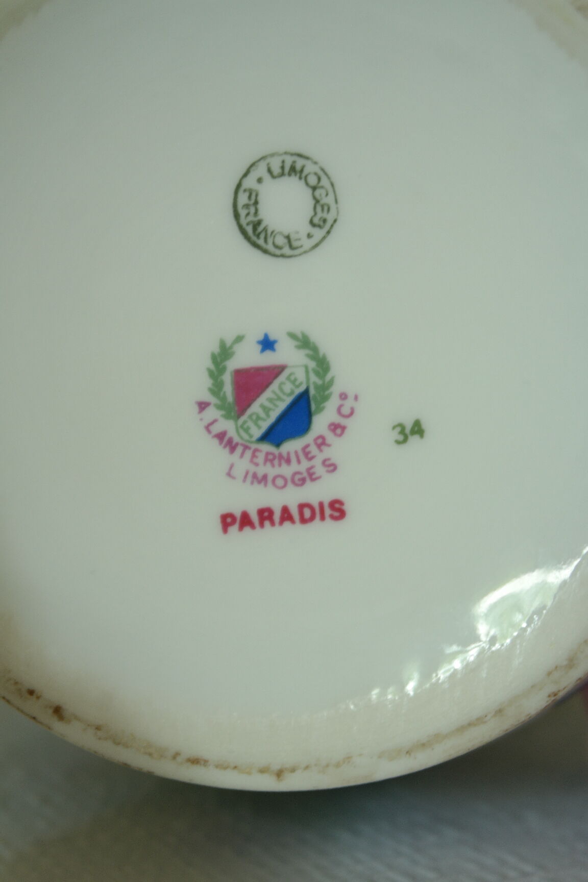 Art Deco baluster vase, Limoges porcelain, A. Lanternier.