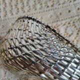 Woven silver-plated metal basket