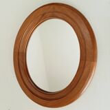 Vintage oval mirror in solid oak 36*31 cm