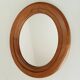 Vintage oval mirror in solid oak 36*31 cm