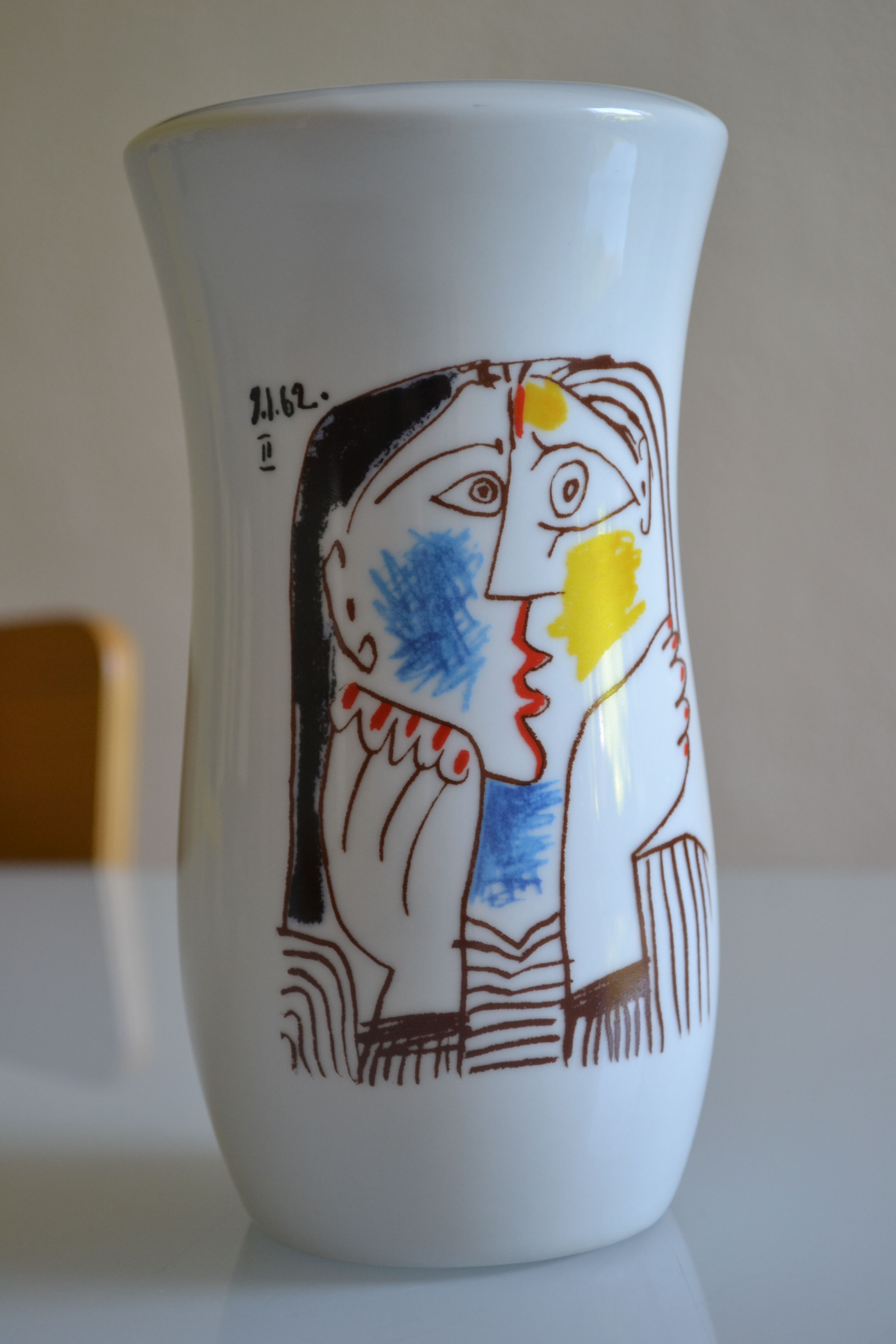 Ceramic vase after picasso " head leaning on the hands " 1962