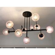 Contemporary Pink "Pulegoso" Spheres Murano Glass Sputnik Chandelier by Sim