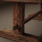 Solid pine dining table – Handcrafted, around 1970