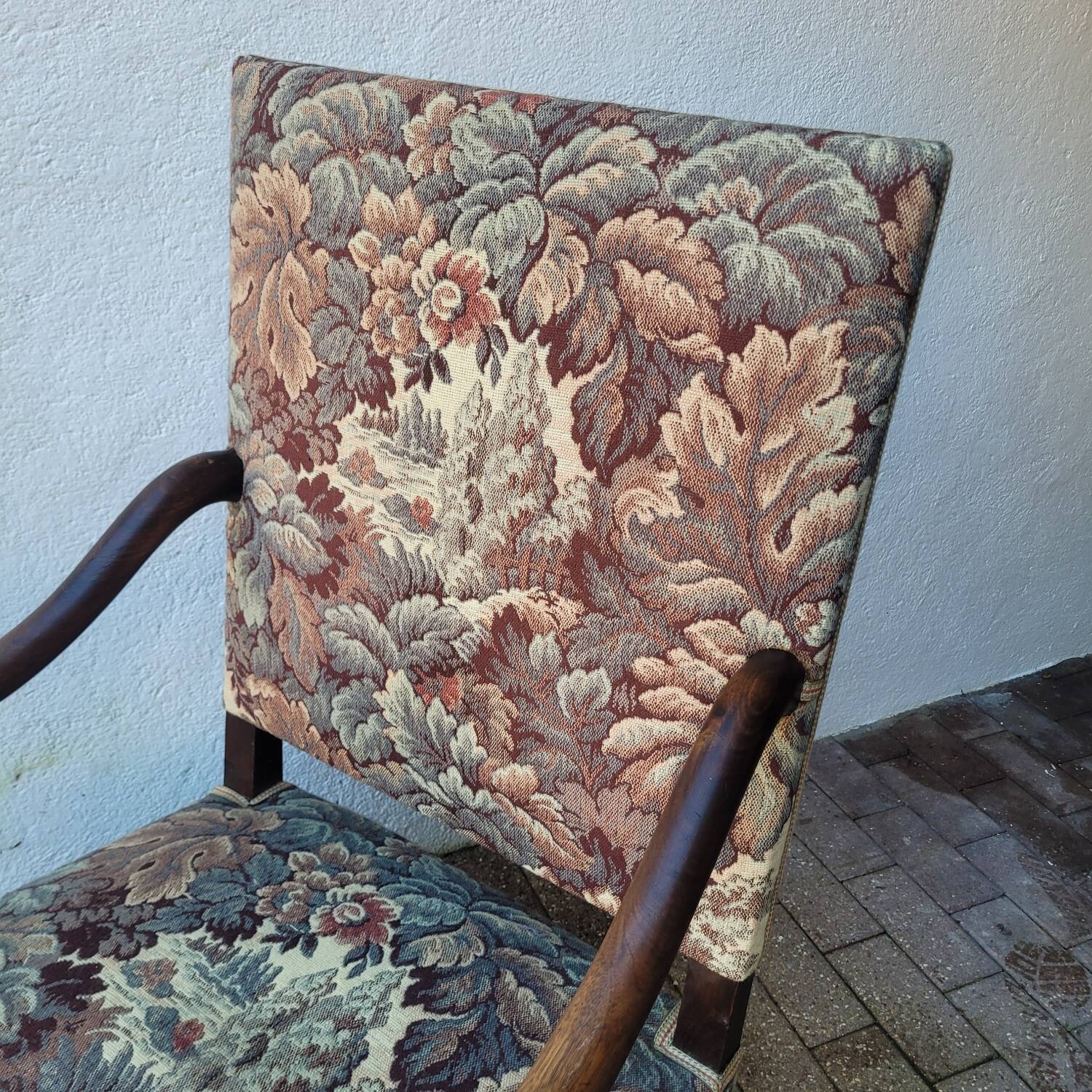 Large "Sheep Bone" armchair — Louis XIII style, late 19th century