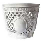 Openwork planter in Italian earthenware