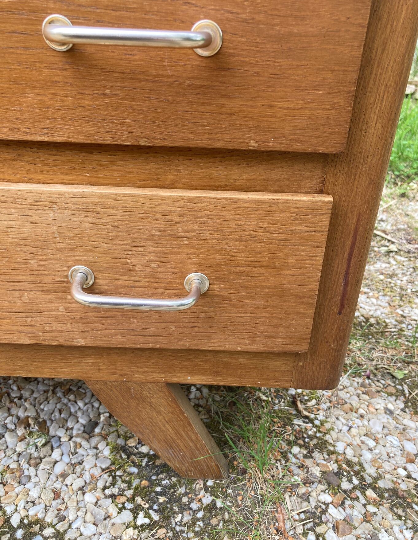 Vintage chest of drawers compass feet