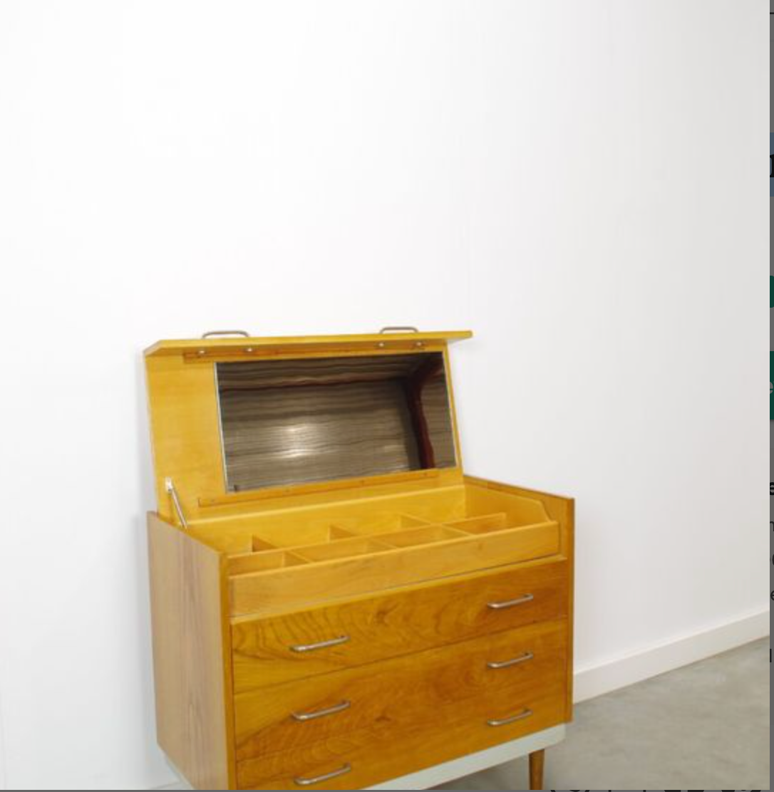Vintage jewelry cabinet with mirror