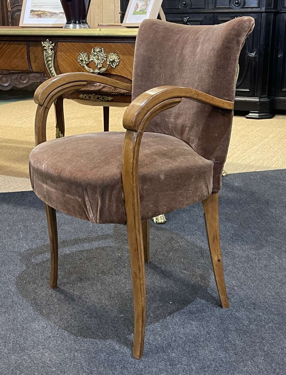 Art Deco bridge armchair in beech