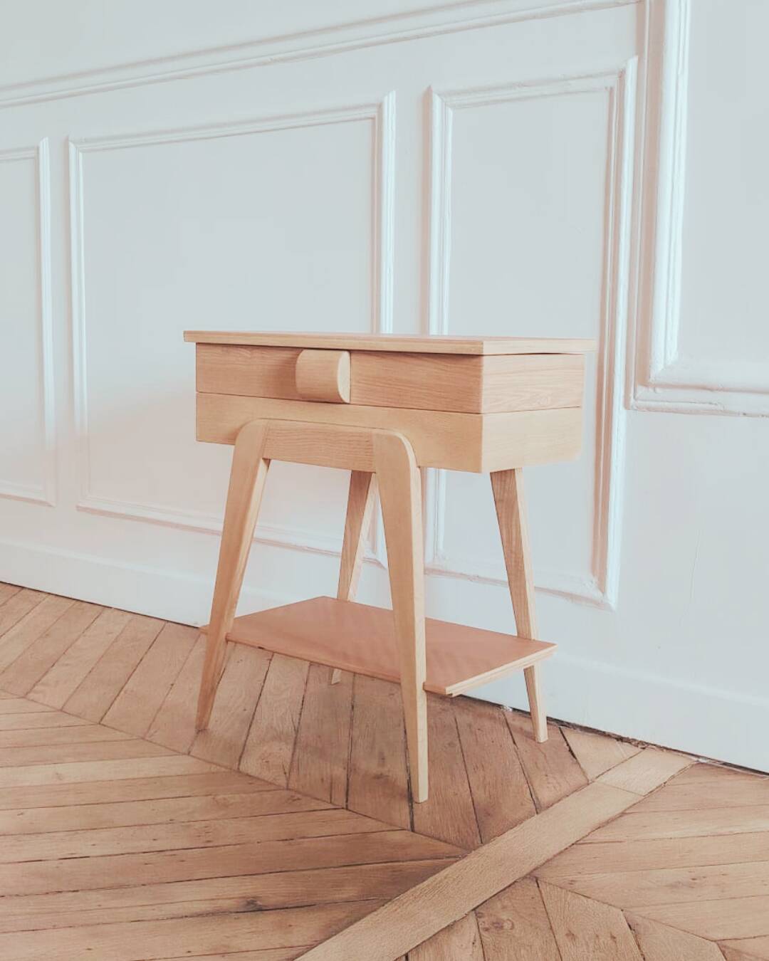 Worker/ Renovated vintage Scandinavian bedside table, 1950s-60s