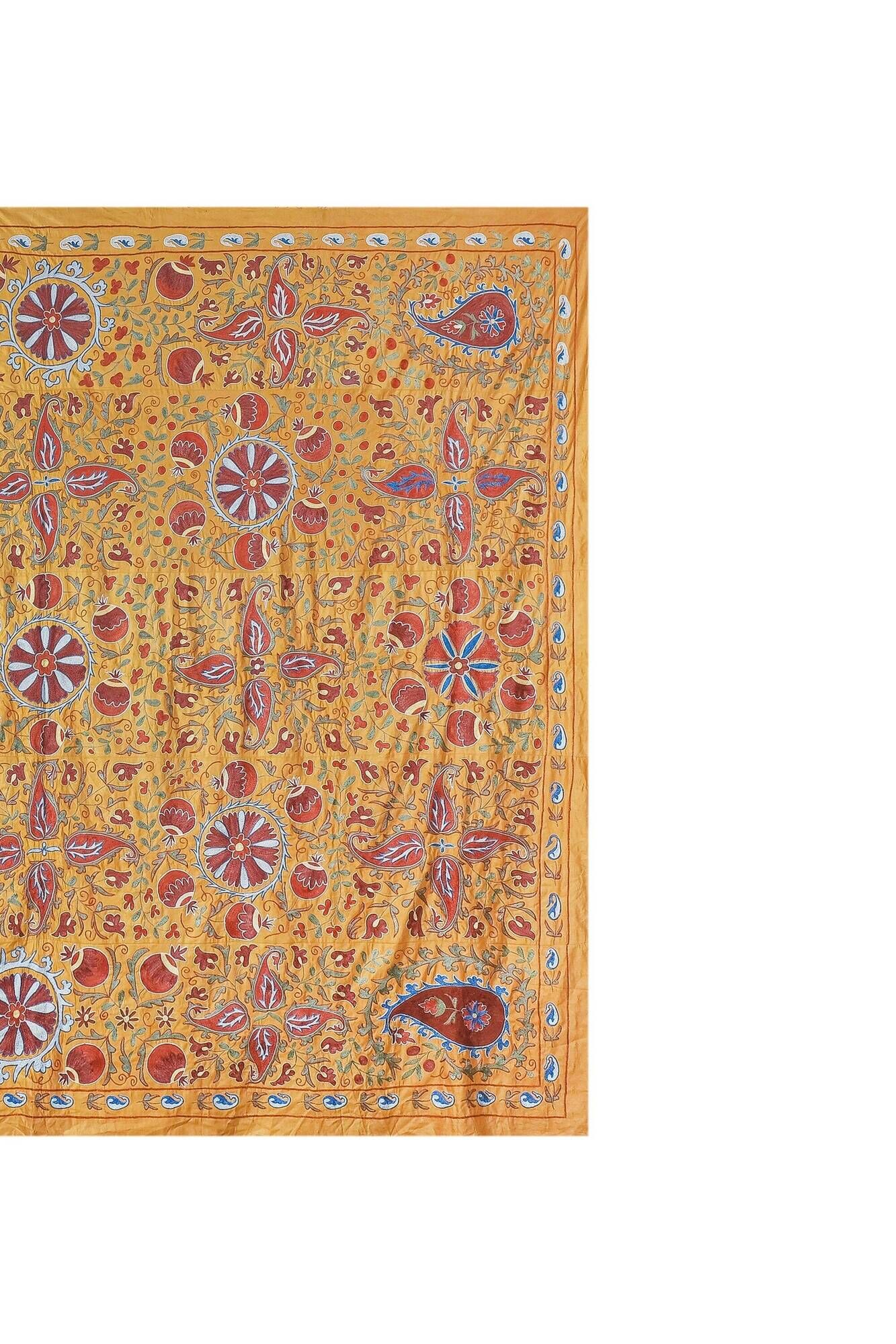 Uzbek hand-embroidered Suzani vintage 258x305 cm