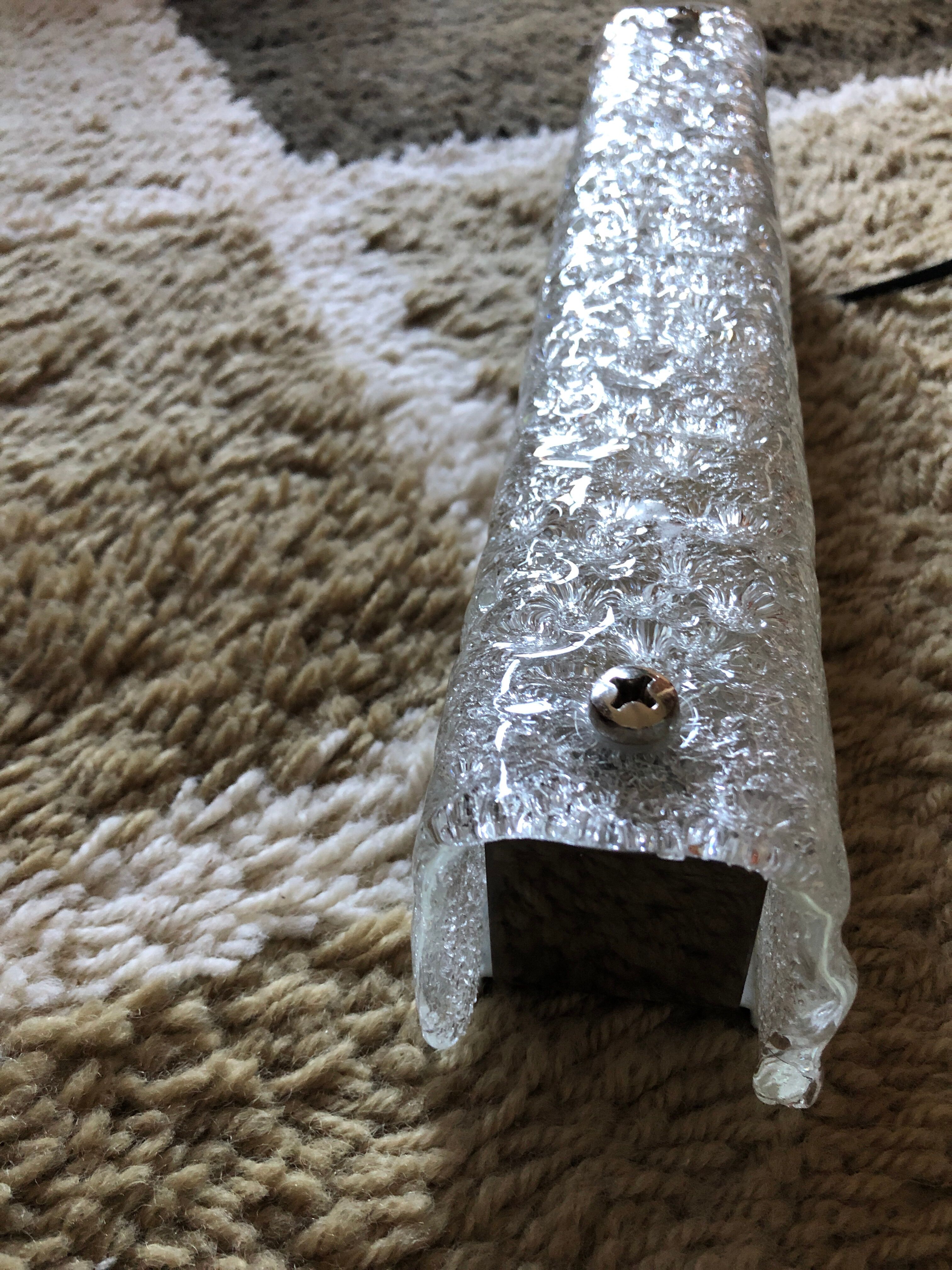 Glass wall applique effect ice by JT Kalmar Austria circa 1950