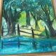 Original Swedish Oil On Canvas – “Forest Gate” By Stig Allan – Vintage & Framed – 57 × 49 Cm