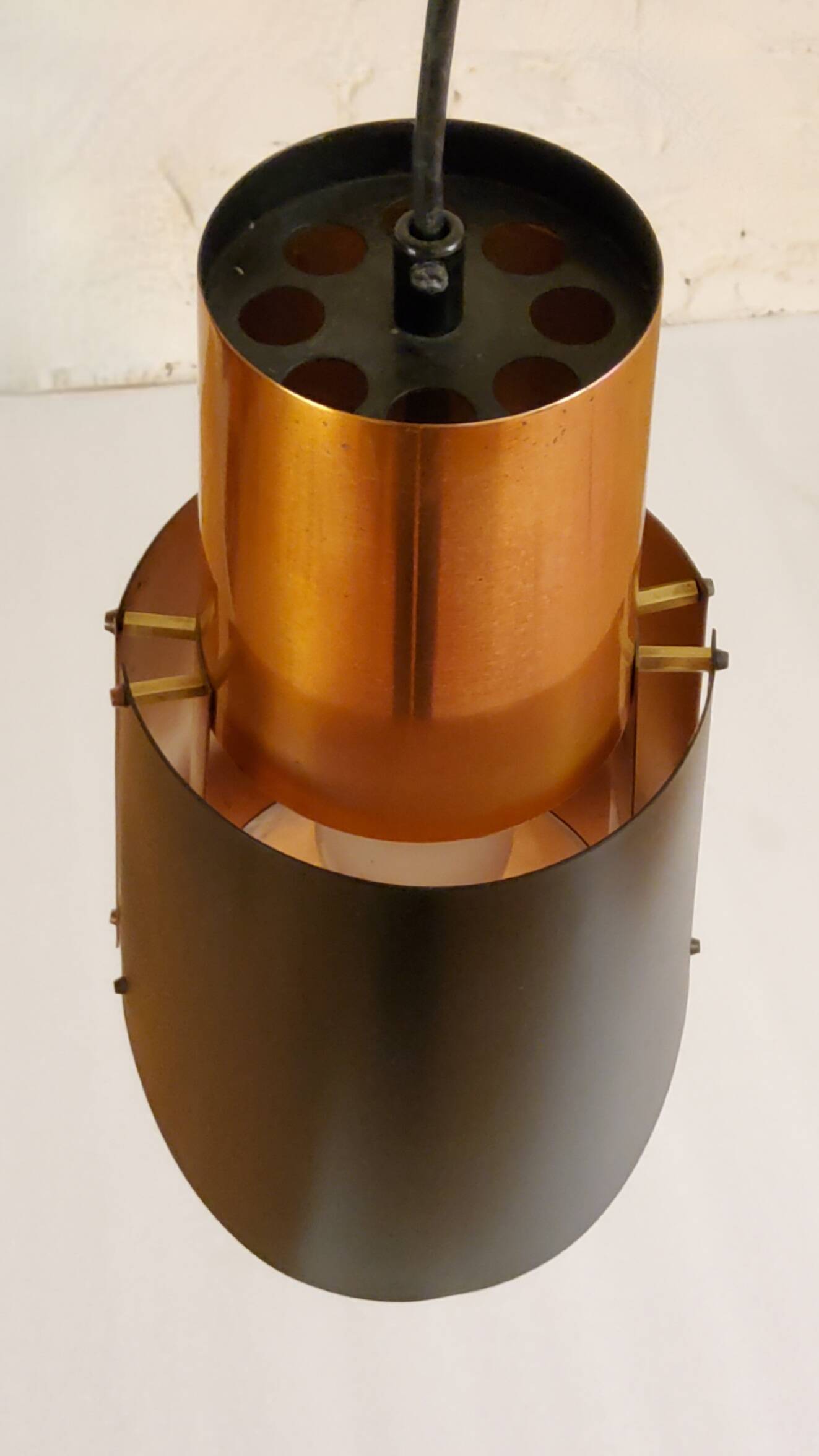 Vintage black brass 'østerport' pendant and wall lamp by Bent Karlby for Lyfa, Denmark 1960s