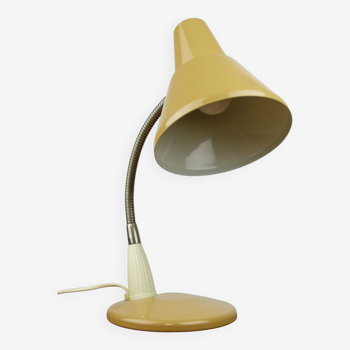 Adjustable Desk Lamp in Sand Painted Metal and Chrome-Plated Spiral Arm, 1970s