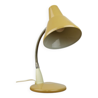 Lampe de bureau réglable en métal peint au sable et bras spiral chromé, années 1970