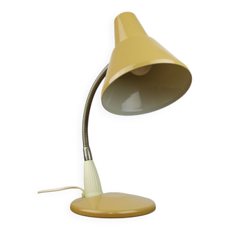 Adjustable Desk Lamp in Sand Painted Metal and Chrome-Plated Spiral Arm, 1970s