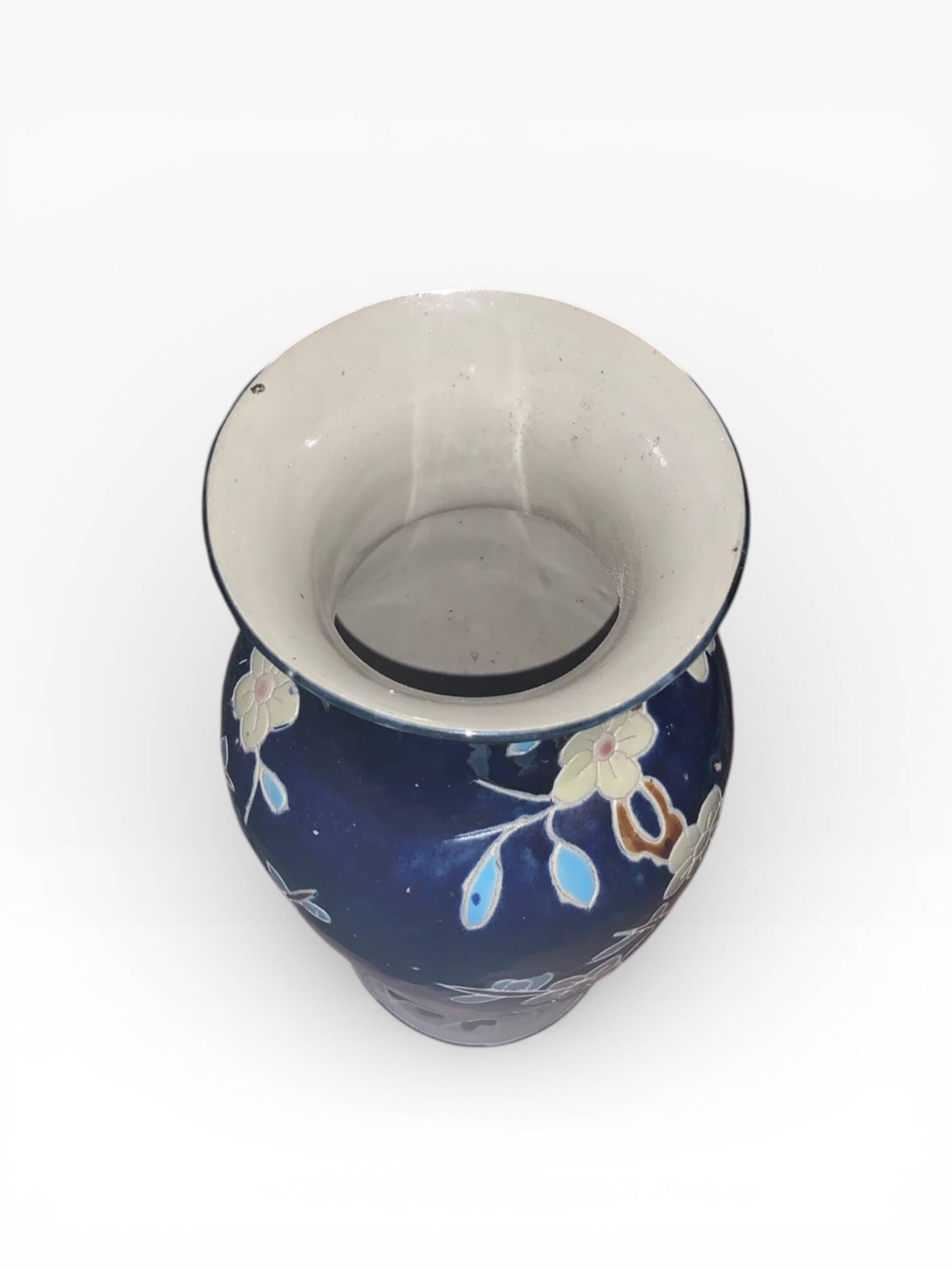 Antique Glazed Ceramic Vase – Cherry Blossom Decoration – Style J