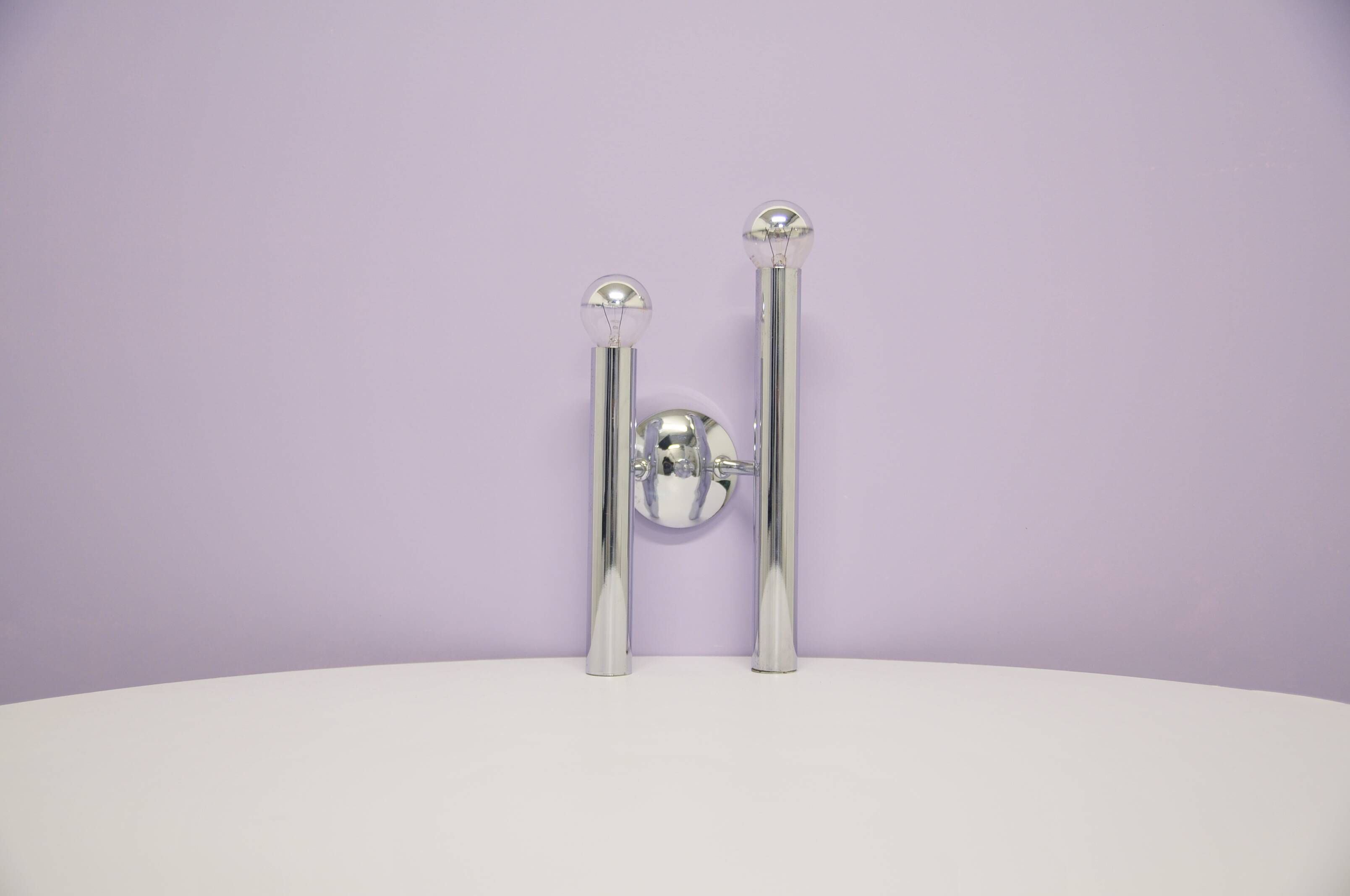 Vintage chrome tube wall lamp