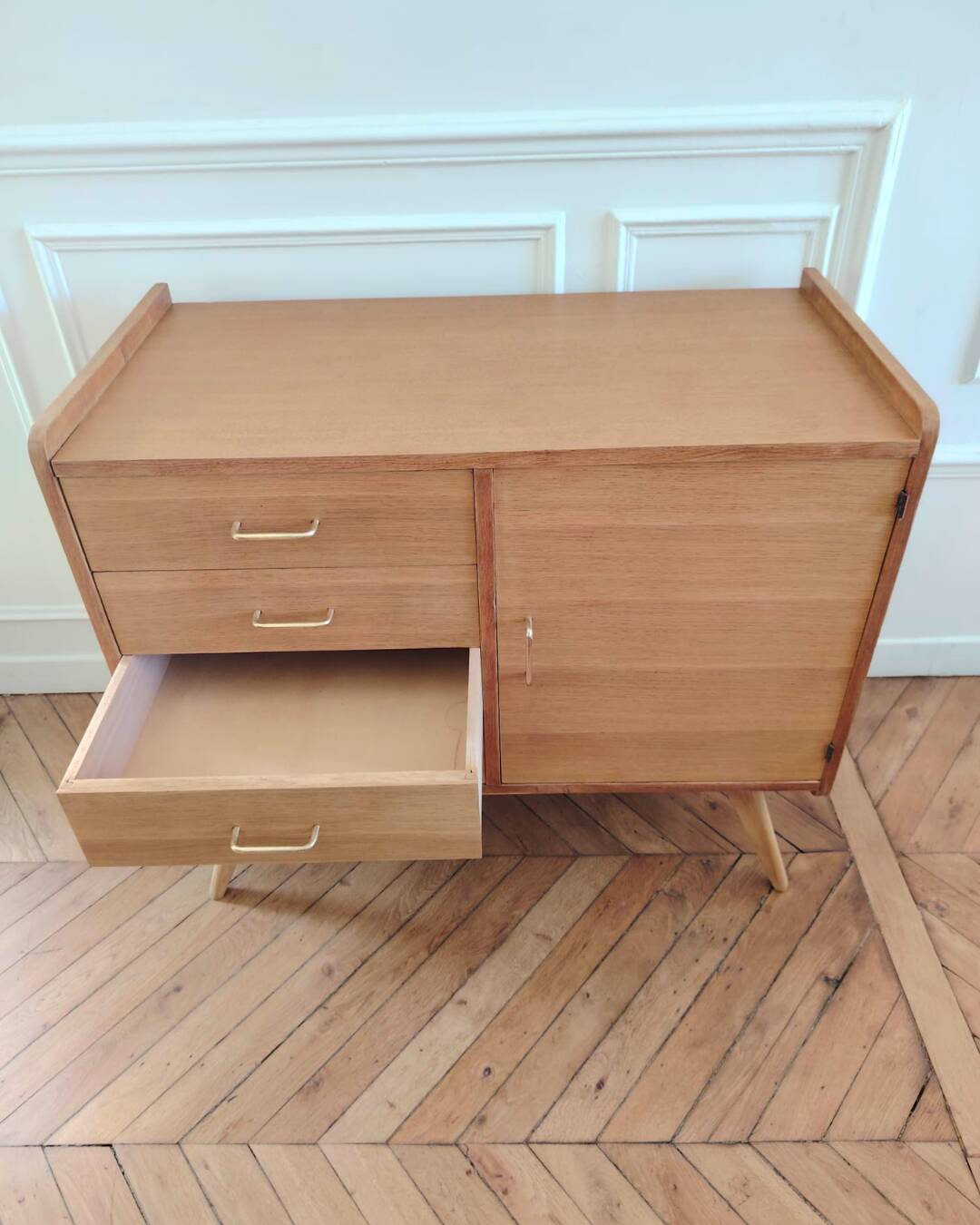 Renovated vintage sideboard, Scandinavian style, 1960s