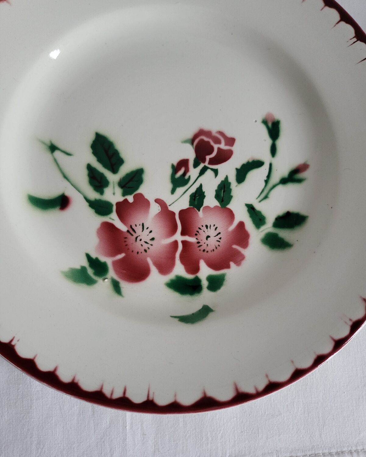 4 assiettes à dessert Sarreguemines épernay faïence vintage