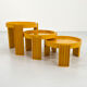 Set of 3 yellow Marema nesting tables by Gianfranco Frattini for Cassina, 1960