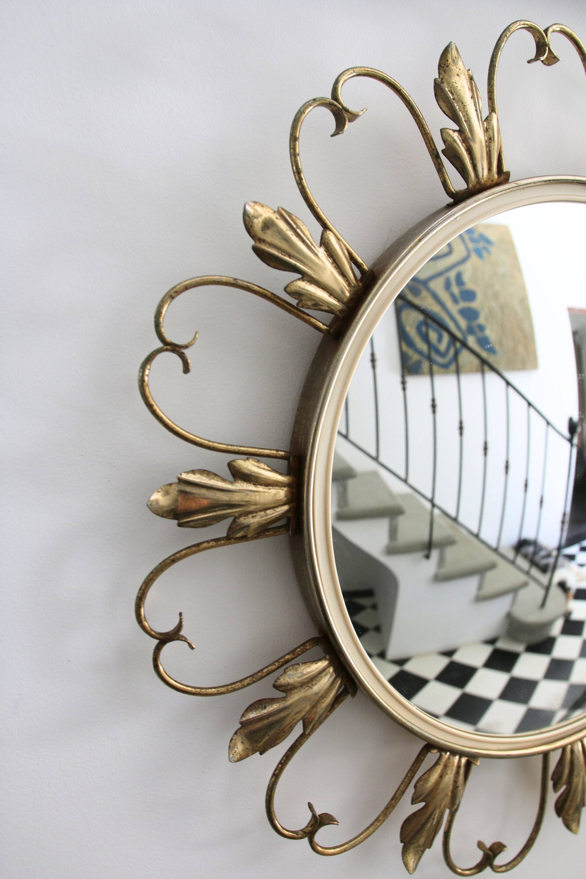 Vintage convex sun mirror Deknudt