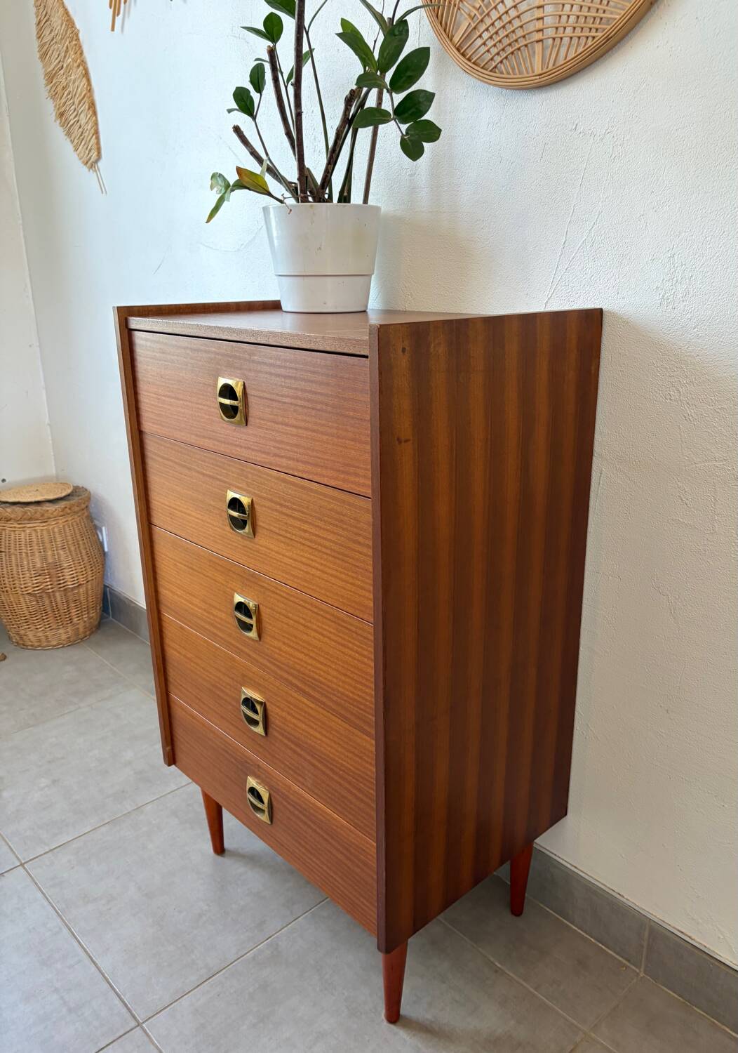 Vintage teak chest of drawers/commode