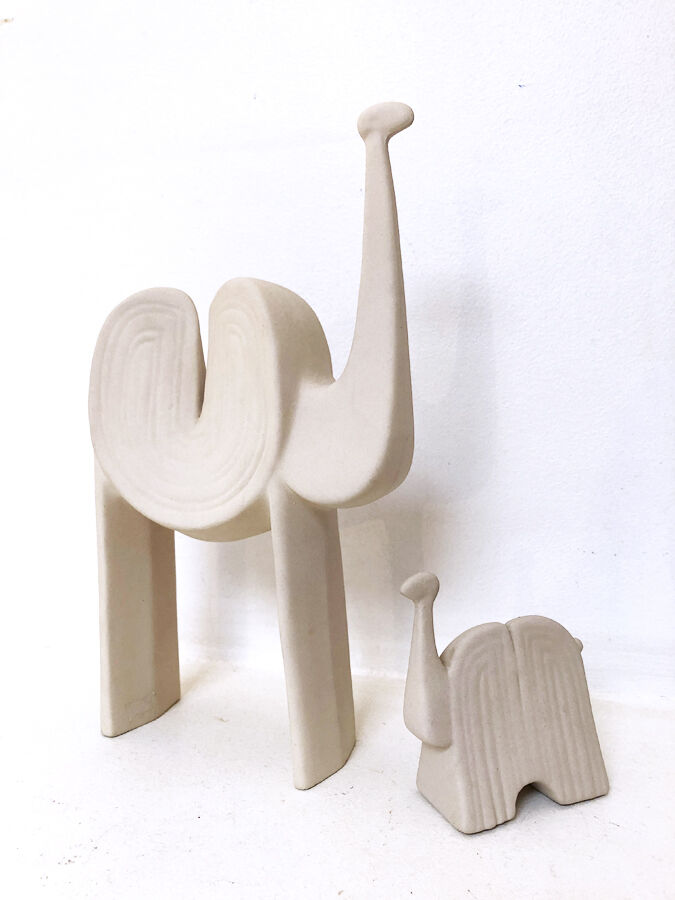 Italian ceramic camel duo, 1970