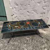 Table basse céramique et chrome, 1970
