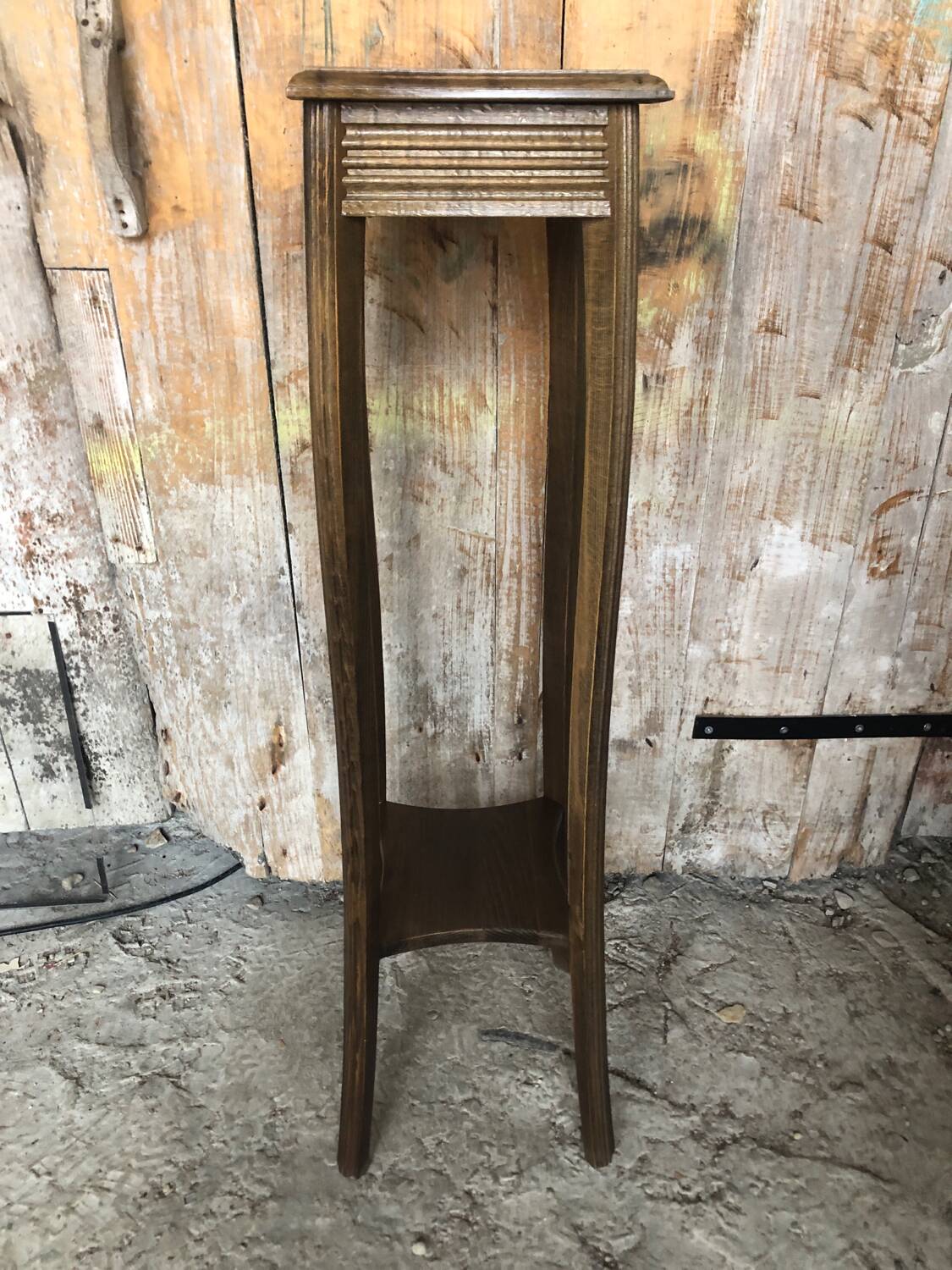 Vintage Wooden High Bolster Side Table #A605