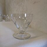 12 engraved fine glass aperitif / liqueur glasses