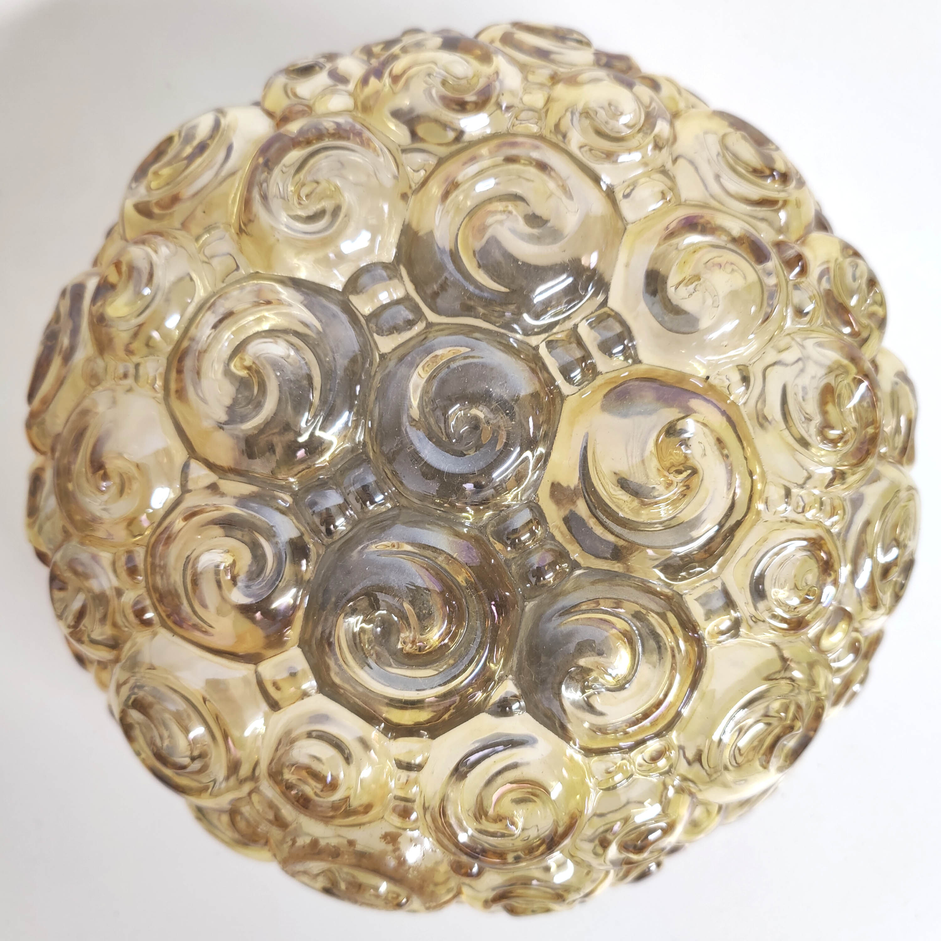 Ceiling lamp glass bubble champagne 70s