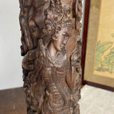 Carved wooden Balinese lamp base