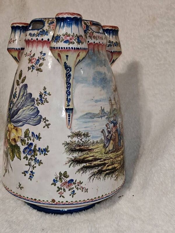 Important vase Meissen Charolles XVIII à XIXème en Porcelaine émaillée 40cm