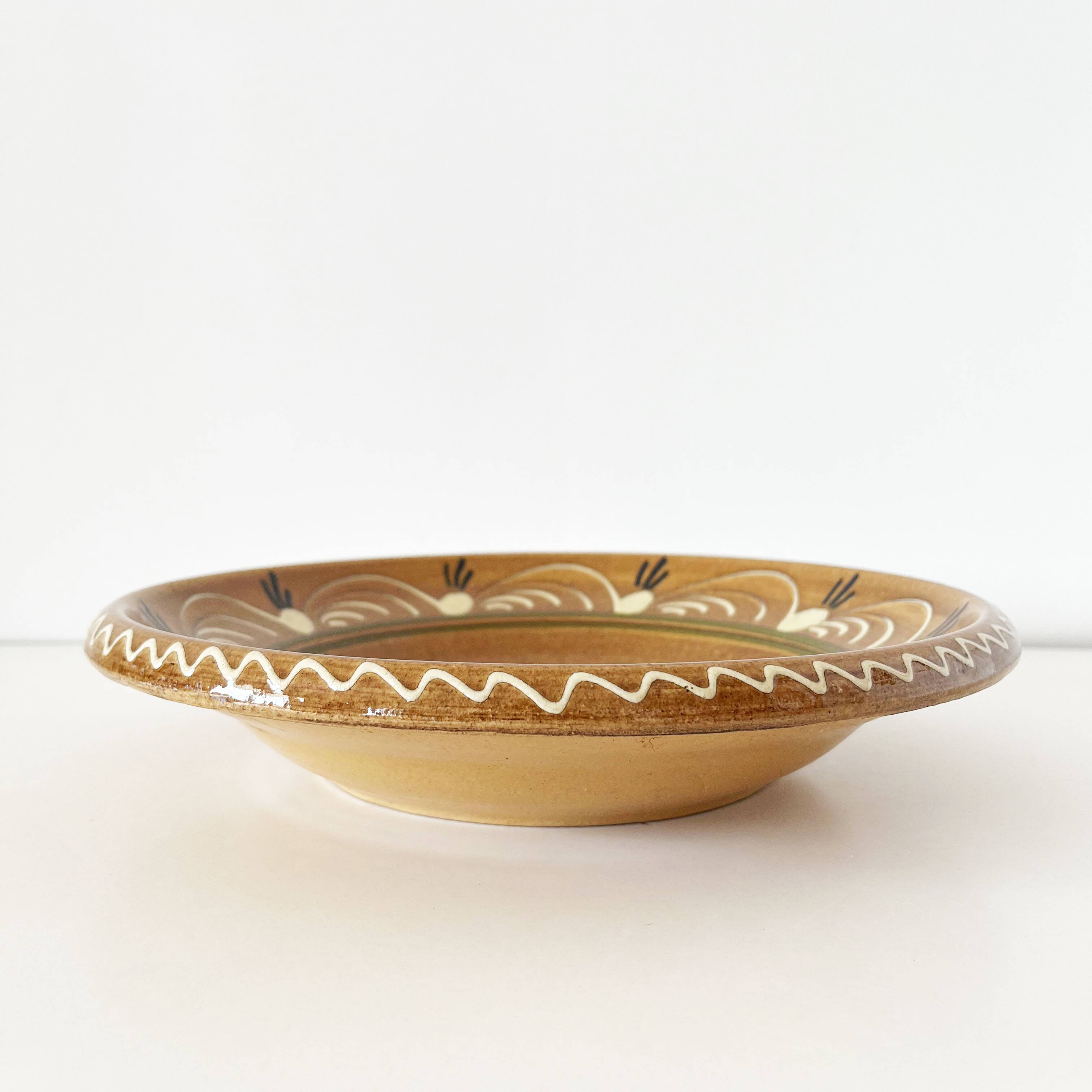Large terracotta dish Alsace 1960