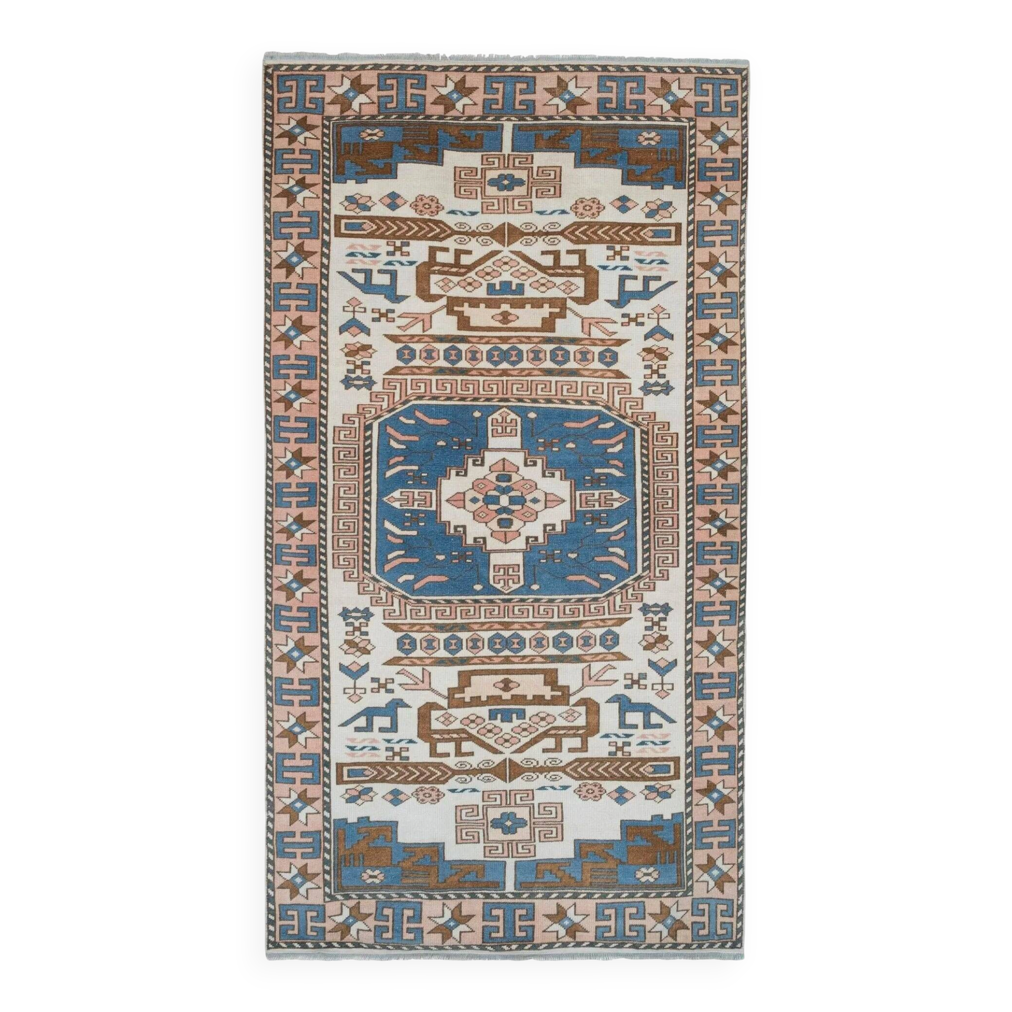 Vintage handmade Turkish rug 105x183 cm
