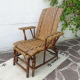 Rattan folding lounge chair