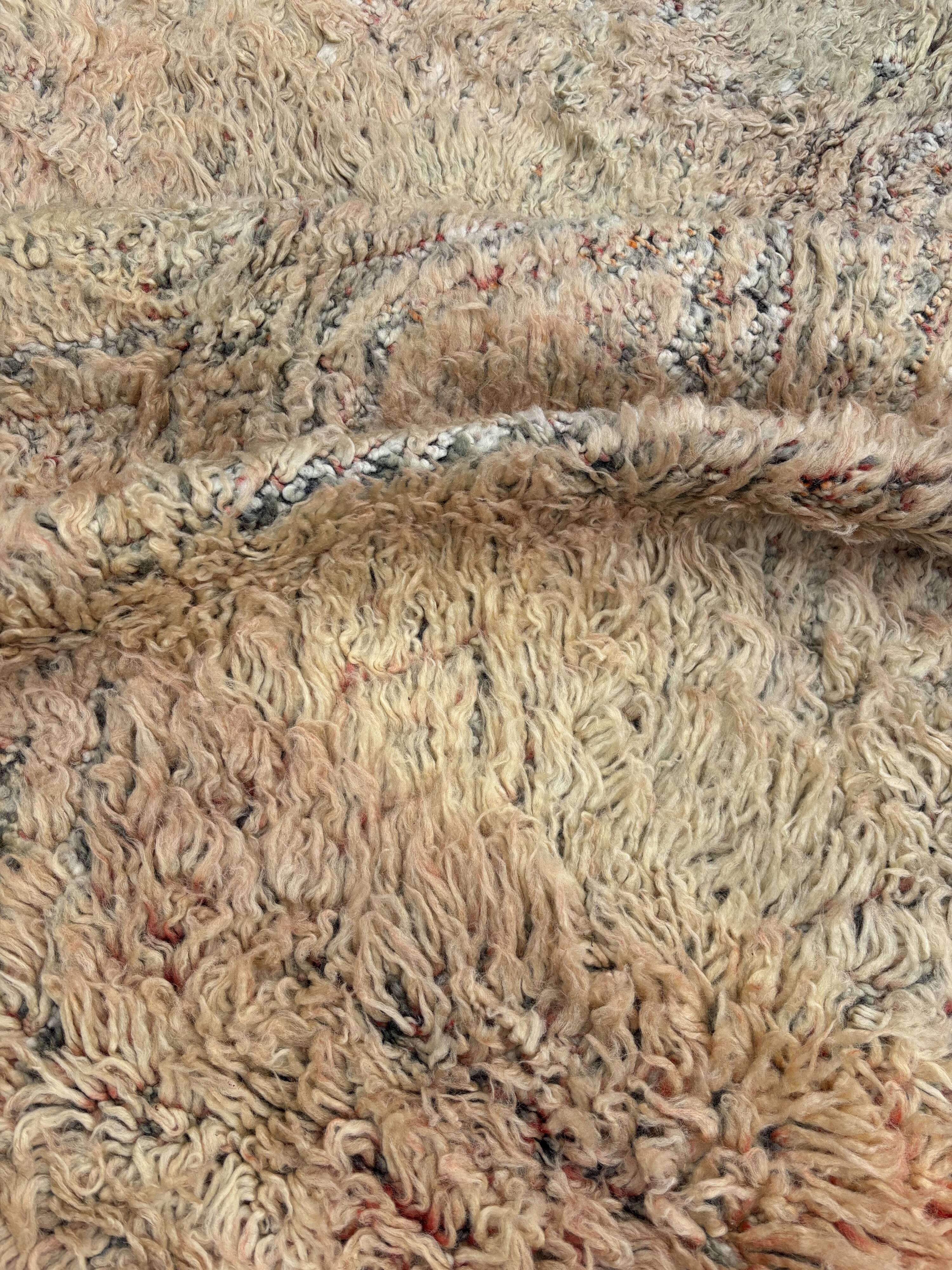 Vintage Moroccan Shaggy Rug from the Haouz region 1970