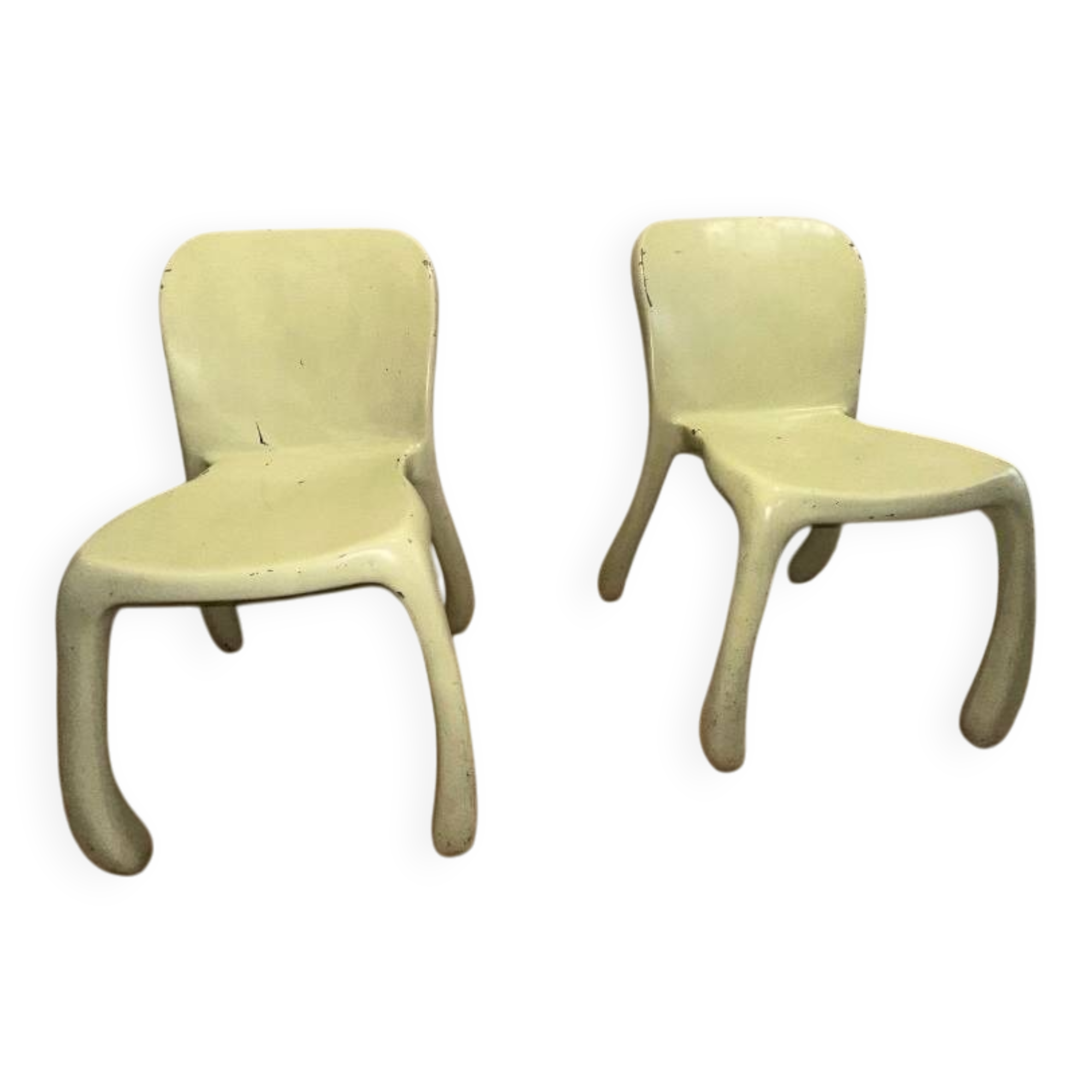 Pair of 50's 70's designer fiberglass chairs