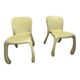 Pair of 50's 70's designer fiberglass chairs
