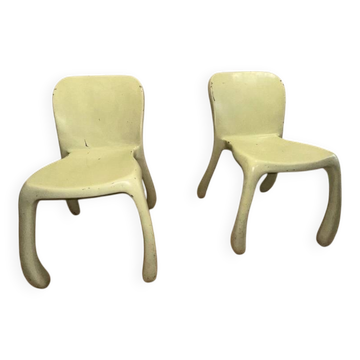 Pair of 50's 70's designer fiberglass chairs