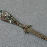 Letter opener in metal and mother-of-pearl