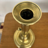 Antique brass push candle holder