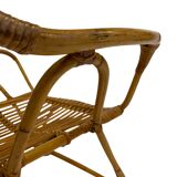 Rattan easy chair by Dirk van Sliedregt Rohe Noordwolde 1960 in the Netherlands